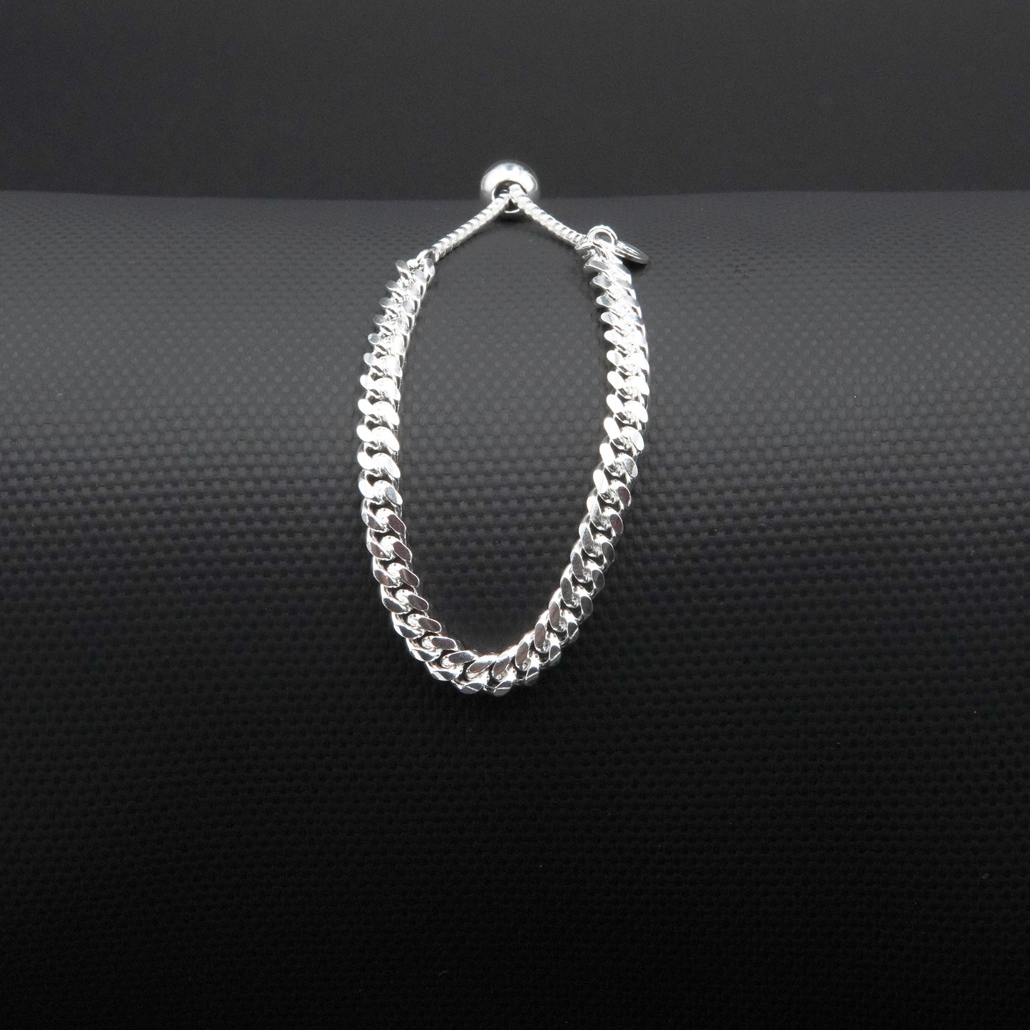 Pulsera dama Cubano Ajustable plata .925
